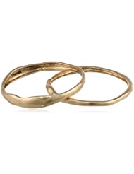 The SAK Two Piece Organic Gold Bangle Bracelet Set, 2.75