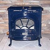 Hudson River HRS CATSKILL-BLUE Blue Enamel Catskill 22 Wide Contemporary Free Standing Wood Burning