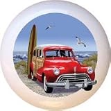 Beach Woodie Design V Drawer Pull Knob