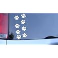 8 Paw Prints Sticker White - Dog, Puppy, Pooch Lover