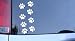 8 Paw Prints Sticker White - Dog, Puppy, Pooch Lover