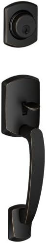 SCHLAGEF58 GRW 716 Greenwich Exterior Half of Handleset Lever, Aged Bronze (Exterior Half Only)