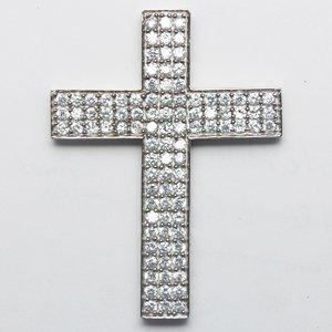 925 Sterling Silver Cross Pendants with inlaid Clear CZ