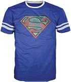 SUPERMAN DISTRESSED SHIELD MENS TEE-MEDIUM