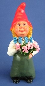 Gartenfigur Zwergen-Frau Höhe 35 cm Zwergfigur aus Kunststoff