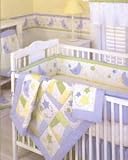 Moon and Star by Laura Ashley- 4pc Crib set Includes: Quilt, Bumper, Sheet and Dust Ruffle.