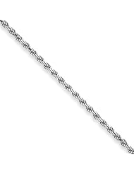 2.25mm, 10 Karat White Gold, Diamond-Cut Rope Chain - 20 inch