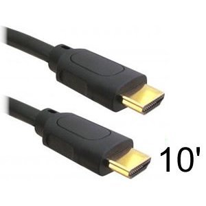 10ft High Speed HDMI Male to Male Cable with Ethernet Support / Audio Return Channel (ARC) / 3D (Up to 2160p) - 10 ft