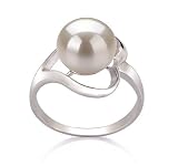 Sadie White 9-10mm AAA Freshwater Sterling Silver Pearl Ring