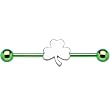 Green Titanium Shamrock Industrial Barbell