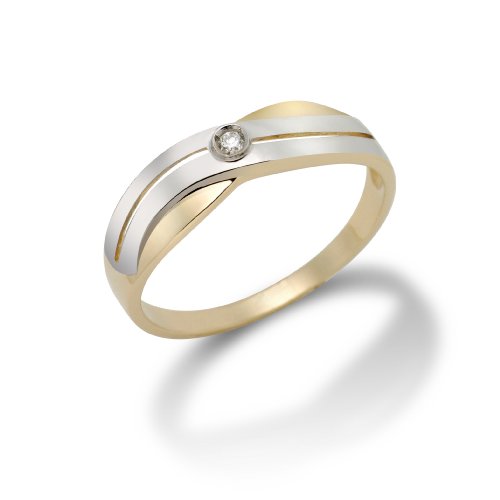 Miore 14ct/585 Bicolor Solitaire Damenring Gr&ouml;&szlig;e 56 mit Brillant ca.0,02ct MA78RP Preisvergleich