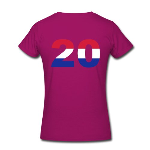 Spreadshirt Damen 20 Netherlands Flag – T-Shirt, raspberry, M