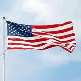 Oversized American Flag with Appliqued Stars & Sewn Stripes