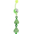 Bioplast Green Jeweled Spade Dangle Belly Ring