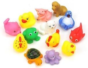 13 Pcs Lovely Animals Baby Children Swiming Bath Water Toys Sounding Bath Toys Animal Bathing