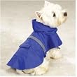 Dog Rain Coat - Blue w/Reflective Stripe - X-Small (XS)