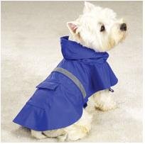 Guardian Gear Dog Rain Coat with Reflective Stripe - Blue - Size Medium