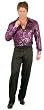 Plus Size Men's Purple Flame Disco Costume Shirt