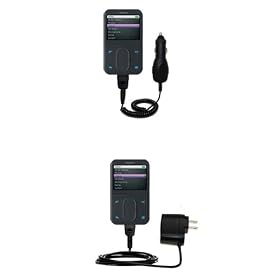 Essential Kit for the Creative Zen Vision M - includes Car and Wall Charger with Rapid... by Gomadic for the Creative Zen Vision M