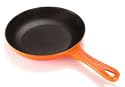 Le Creuset Cast Iron Satin Black Interior Omelette Pan, Volcanic, 20 cm