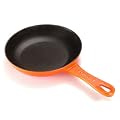 Le Creuset Cast Iron Satin Black Interior Omelette Pan, Volcanic, 20 cm