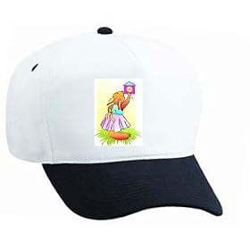 White Cap with kid, body, individuals, individual, squirrel, setting, humans, girl, person, human, persons, cuckoo, clock, people, child