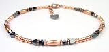January Garnet Handmade Copper Birthstone Beaded Anklets
