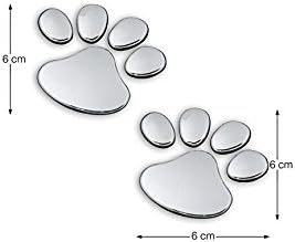 Viout® 3D Car Decal Sticker Auto Car Emblem Decal Decoration, Silver Gecko Shape 3d Logo Metal Batman Chrome Emblem Badge Sticker Spider Footprint and Shelby Naja Car Window Decal Sticker. (Footprint)