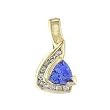 14K Yellow Gold Tanzanite and Diamond Pendant