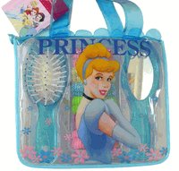 Disney Girl's Hair Care Set - Princess Cinderella brush, mirror and ponies