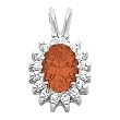 14K White Gold Madeira Citrine and Diamond Pendant