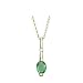 14K Yellow Gold 0.02 ct. Diamond and Emerald Necklace -16''