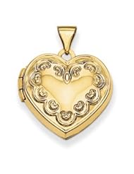 Genuine IceCarats Designer Jewelry Gift 14K Domed Heart Locket