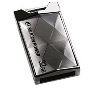 画像をクリックして拡大イメージを表示 安いシリコンパワー USB2.0フラッシュメモリ TOUCH 850 32GB チタニウム スライド式 SP032GBUF2850V1T