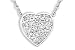 1/10 Carat Diamond 14K White Gold Heart Pendant w/Chain