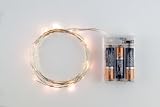 Rtgs Micro LED 20 Warm White Color Lights Battery Operated on 7ft Long Silver Color Ultra Thin String Wire