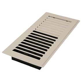 Decor Grates 4 x 10 White Steel Floor Register