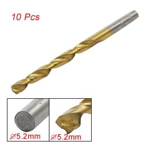 Replacement 5.2mm Diameter HSS Straight Shank Twist Drill Bit 10 Pcs