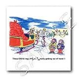 Rich Diesslins Cartoon Days of Christmas TCDC - Kevin Edler Cartoon about Santa and OSHA for Christmas - Iron on Heat Transfers