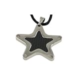 316L Stainless Steel Pendant with star design and carbon fiber