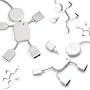 4-Port USB 2.0 Hub, White Mini Man