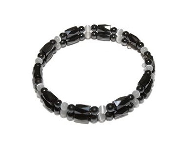 Hematite Magnetic Bracelet Wrap – White