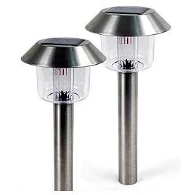Stainless Steel Solar Landscape Lawn Lights 2 LEDs