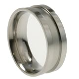 316L Stainless Steel Ring with combination of matte and shiny polish. Width: 8mm