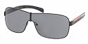 PRADA SPS 52I SPS52I 1BO-1A1 MATTE BLACK RUBBER METAL GRAY LENS SHIELD SUNGLASSES SHADES