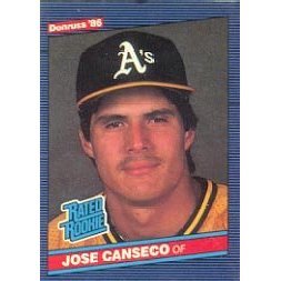 1986 Donruss Jose Canseco Baseball Rookie Card In Protective Display Case