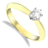 Image of Jewelco London 18 carat solid gold 15pts Fine Diamond 6 claw Solitaire Ring