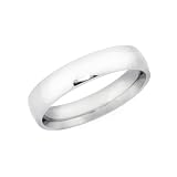 Karat Platinum 4mm Polished Dome Comfort Fit Band, Size 8