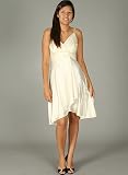 Gathered Cascade Tea-Length Dress XS IVRY