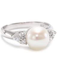 Bella Pearl Triple Cubic Zirconia Ring, Size 6